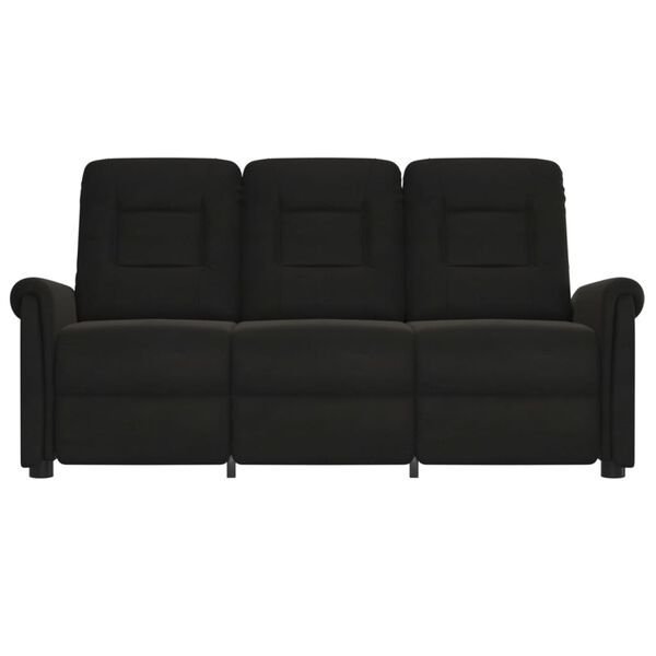 vidaXL Masažni trosjed od mikrovlakana crni