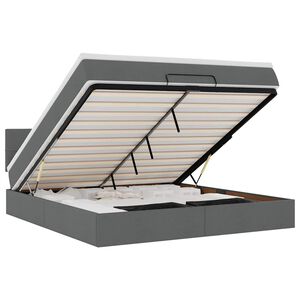 vidaXL Otomanski krevet s madracem tamnosivi 160x200cm od tkanine