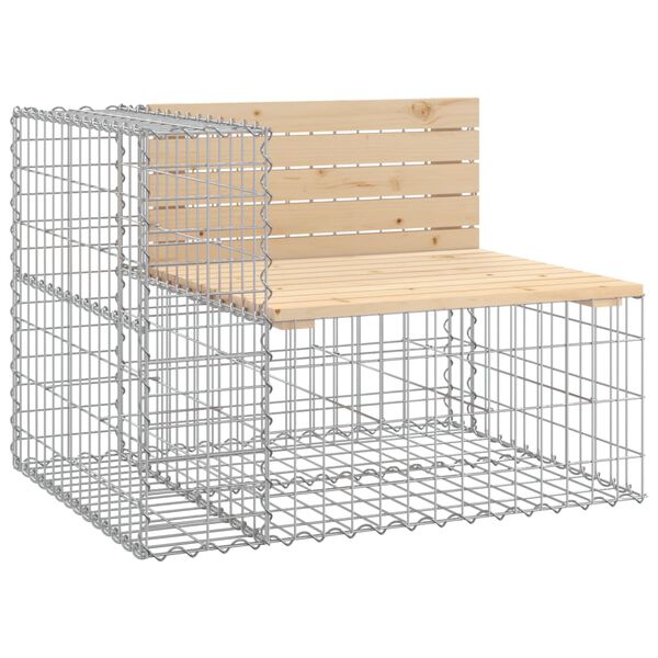 vidaXL Vrtna klupa s gabionskim dizajnom 92 x 71 x 65,5 cm od borovine