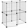 vidaXL Kavez za ljubimce s 12 panela i vratima crni 70 x 35 x 70 cm čelični