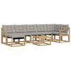 vidaXL Set vanjskih sofa s jastukom 8 pcs Bijela i svjetlosiva