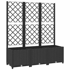 vidaXL Vrtna žardinjera s re&scaron;etkom crna 120x40x136 cm PP