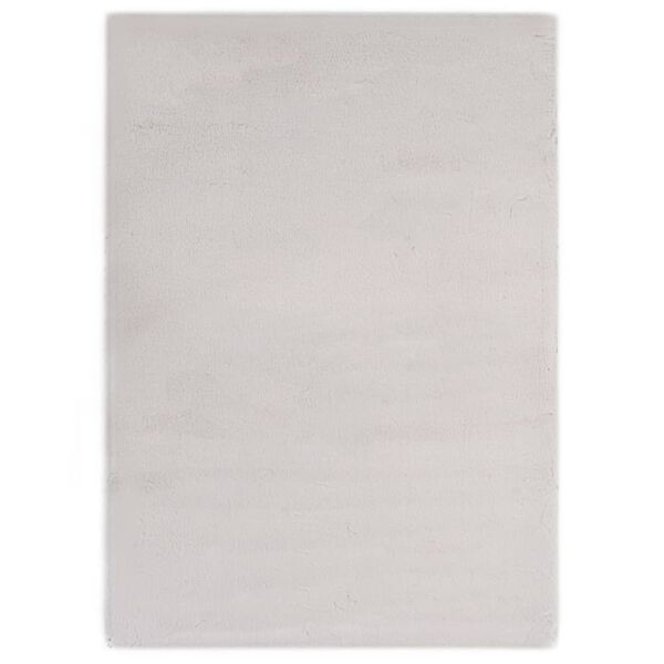 vidaXL Tepih od umjetnog zečjeg krzna 140 x 200 cm sivi