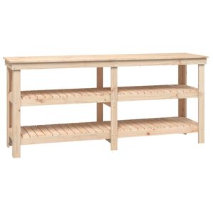 vidaXL Radni stol s policom Prirodna 181 x 50 x 80 cm Masivna borovina