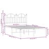 vidaXL Metalni okvir za krevet s uzglavljem crni 120x190 cm