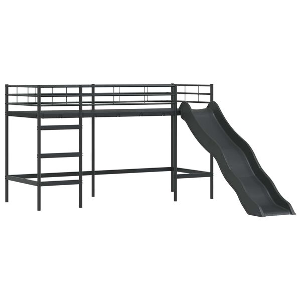 vidaXL Okvir Krevet za Dječji Loft Crna i Plava 74,5 x 190 cm Metal