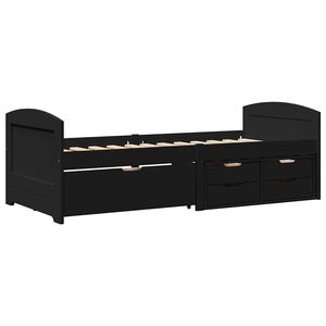 vidaXL Dnevni krevet s 5 ladica bez madraca "IRUN" crni 90x200 cm