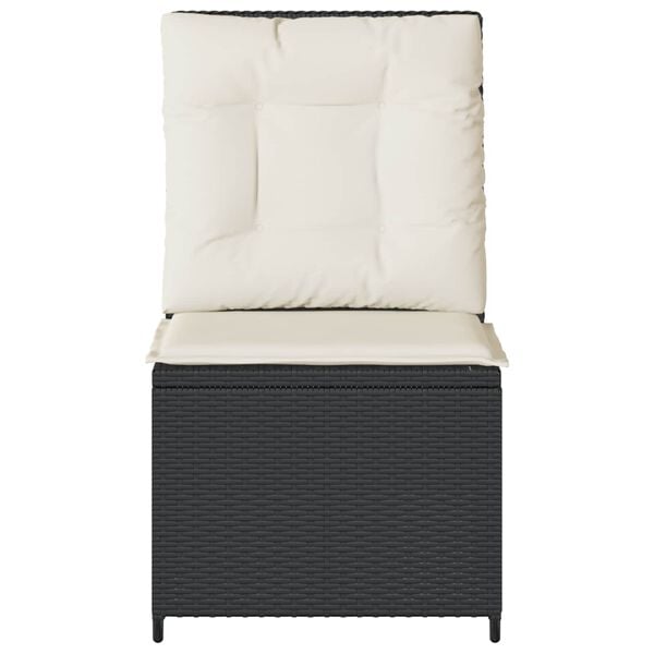 vidaXL Vrtni kauč s jastukom Crna Poli ratan