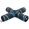 vidaXL Mačji tunel 4-smjerni crno-plavi 132 cm poliester