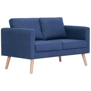 vidaXL Dvosjed od tkanine plavi