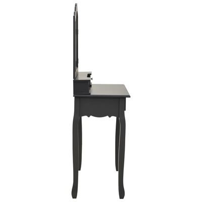 vidaXL Toaletni stolić sa stolcem sivi 80x69x141 cm od drva paulovnije
