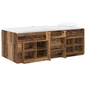 vidaXL Loft krevet s ormarom 3 kom. Staro drvo Konstruirano drvo
