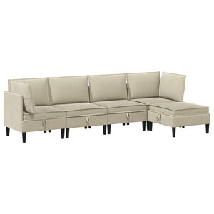 vidaXL Set namje&scaron;taja za dnevni boravak 5 pcs Pijesak Tkanina