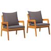 vidaXL Vrtna stolica 2 Komad Prirodna nafta 65 x 59,5 x 72 cm