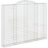 vidaXL Gabionska ko&scaron;ara s lukom 300x30x220/240 cm pocinčano željezo