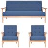 vidaXL 3-dijelni set sofa od tkanine plavi
