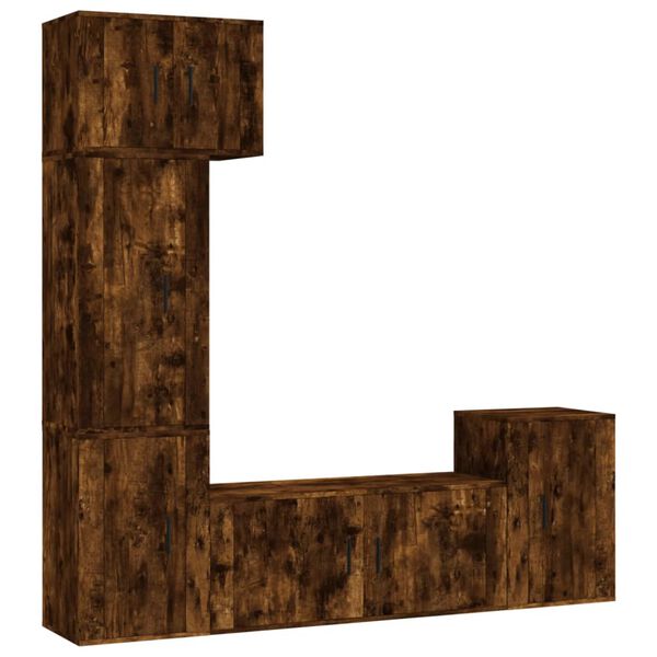 vidaXL 5-dijelni set TV ormarića boja dimljenog hrasta drveni