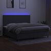 vidaXL Krevet box spring s madracem LED tamnosivi 200x200 cm tkanina