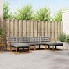 vidaXL Set vanjskih sofa s jastukom 6 pcs Prirodna i svijetlo siva
