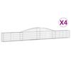 vidaXL Lučne gabionske ko&scaron;are 4 kom 400x30x40/60 cm pocinčano željezo