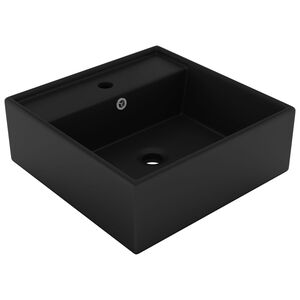 vidaXL Luksuzni četvrtasti umivaonik mat crni 41 x 41 cm keramički