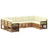 vidaXL Set vanjskih sofa 7 kom. Prirodna i krem