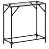 vidaXL Stolić s prozirnom staklenom povr&scaron;inom 80x35x81 cm čelik