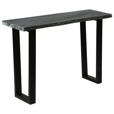vidaXL Konzolni stol od masivnog drva mindi 110 x 35 x 75 cm sivi