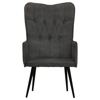 vidaXL Fotelja s krilnim naslonom od platna crna