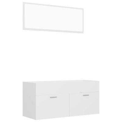 vidaXL 2-dijelni set kupaonskog namještaja od iverice bijeli