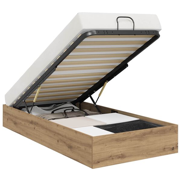 vidaXL Otomanski krevet s pohranom Umjetnički hrast 100 x 200 cm