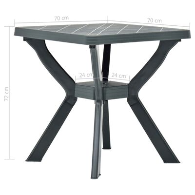 vidaXL Bistro stol antracit 70 x 70 x 72 cm plastični
