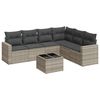 vidaXL 7-dijelni set vrtnih sofa svjetlosivi od poliratana