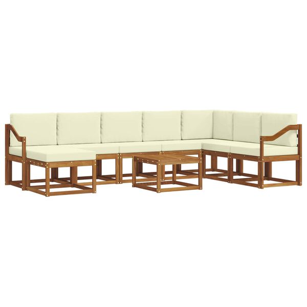 vidaXL Set vanjskih sofa s jastukom 9 pcs Prirodna i krem