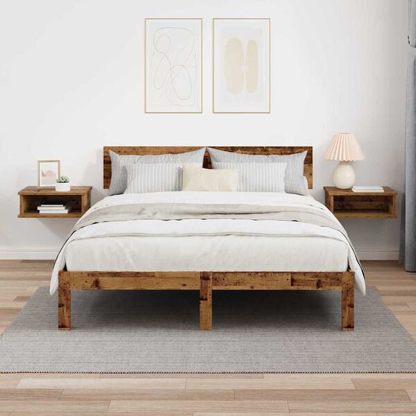 vidaXL Noćni ormarić 2 pcs Staro drvo 40 x 31 x 15 cm