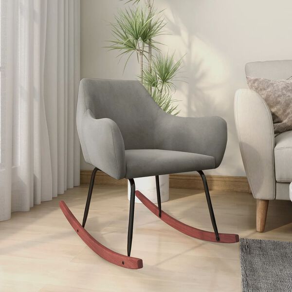 vidaXL Stolica za ljuljanje svjetlosiva bar&scaron;unasta