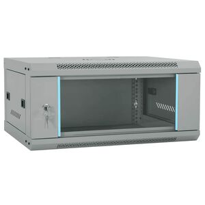 vidaXL Mrežni ormar s pohranom Siva 60 x 35 x 28 cm Čelik