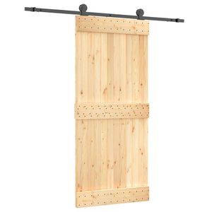 vidaXL Klizna vrata 90 x 210 cm Čvrsta borovina (neobrađena)