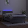 vidaXL Krevet box spring s madracem LED svjetlosivi 90x200 cm bar&scaron;un