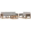 vidaXL Set vanjskih sofa s jastukom 6 pcs Prirodna i svjetlosiva