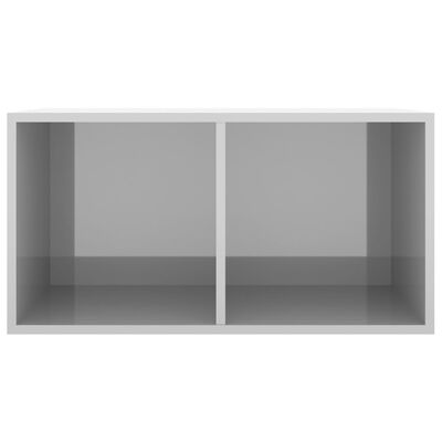 vidaXL Kutija za pohranu vinilnih ploča sjana siva 71x34x36 cm drvena