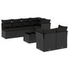 vidaXL 8-dijelni set vrtnih sofa od poliratana s jastucima crni