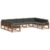 vidaXL Set vanjskih sofa s jastukom 9 pcs Prirodna i antracit