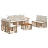 vidaXL Set vanjskih sofa 8 kom. Prirodna i krema bijela Poliester