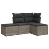 vidaXL 4-dijelni set vrtnih sofa od poliratana s jastucima sivi