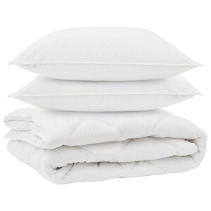 vidaXL Duvet za sve sezone s jastukom 3 pcs Bijelo Mikrovlakna