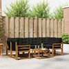 vidaXL Set vanjskih sofa s jastukom 7 pcs Prirodna i crna