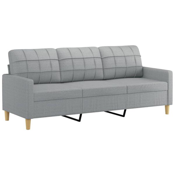 vidaXL 3-dijelni set sofa s jastucima svjetlosivi od tkanine