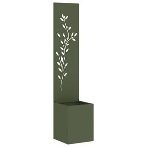 vidaXL Privatnost u vrtu Cvjetni Maslinovo zelena 32 x 32 x 150 cm