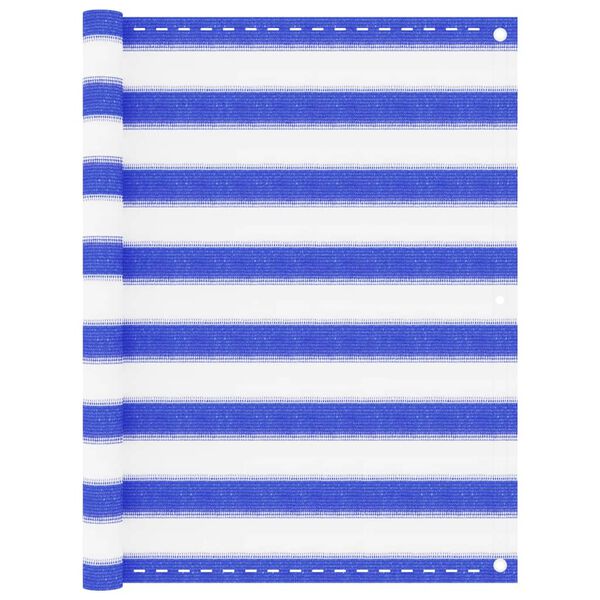 vidaXL Balkonski zastor plavo-bijeli 90 x 400 cm HDPE